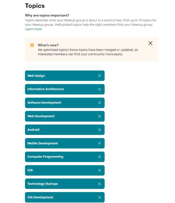 Meetup Page