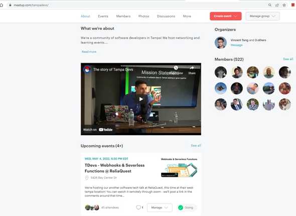 Meetup Page