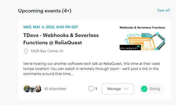 Meetup Page